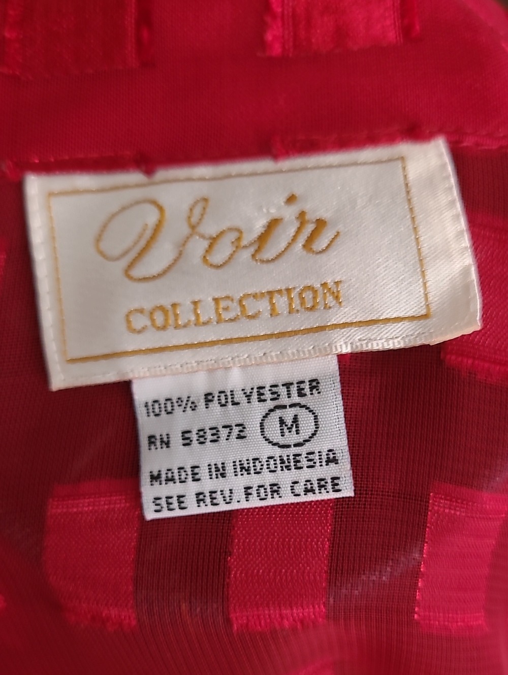 Voir Collection Women's Cherry Red Sheer Blouse And Tank